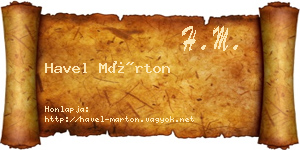 Havel Márton névjegykártya