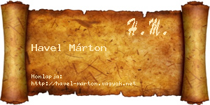 Havel Márton névjegykártya