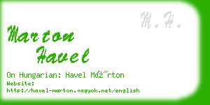 marton havel business card